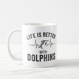 Das Leben ist besser mit Delfinen coole Herzfreque Kaffeetasse