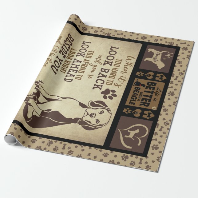 "Das Leben ist besser mit dem Beagle, Hund Lover Geschenkpapier (Ungerollt)