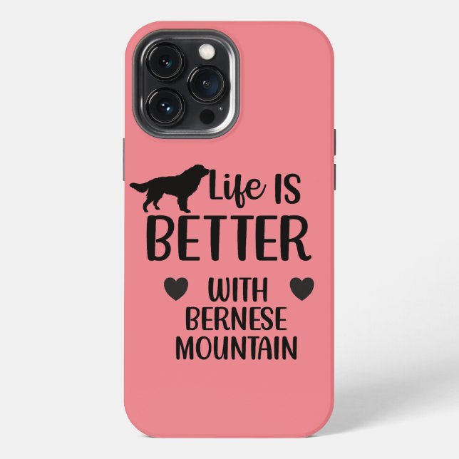 Das Leben ist besser mit dem Berner Hund, Bernese  iPhone Hülle (Rückseite)