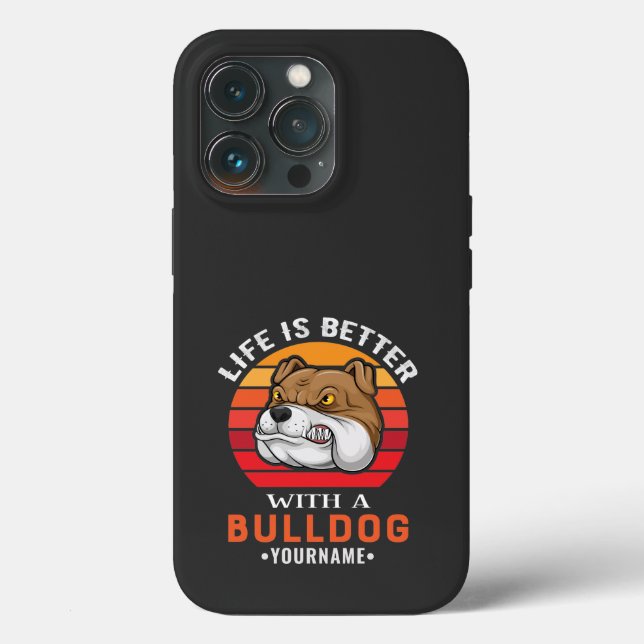Das Leben ist besser mit dem Bulldoggen Case-Mate iPhone Hülle (Rückseite)