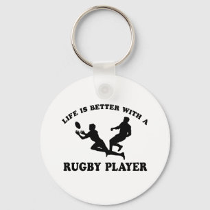 Das Leben ist besser mit dem Rugby-Spieler Schlüsselanhänger