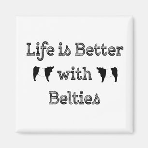 Das Leben ist besser mit den Belties Galloway Kühe Magnet