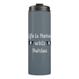 Das Leben ist besser mit den Belties Galloway Kühe Thermosbecher