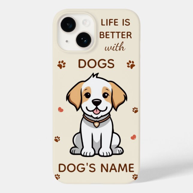 Das Leben ist besser mit Dogs iPhone Case - indivi (Rückseite)