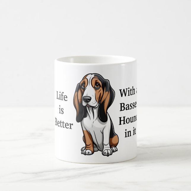 Das Leben ist besser mit einem Basset-Hund Kaffeetasse (Mittel)