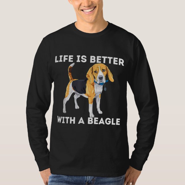 Das Leben ist besser mit einem Beagle - Beagle Hun T-Shirt (Vorderseite)