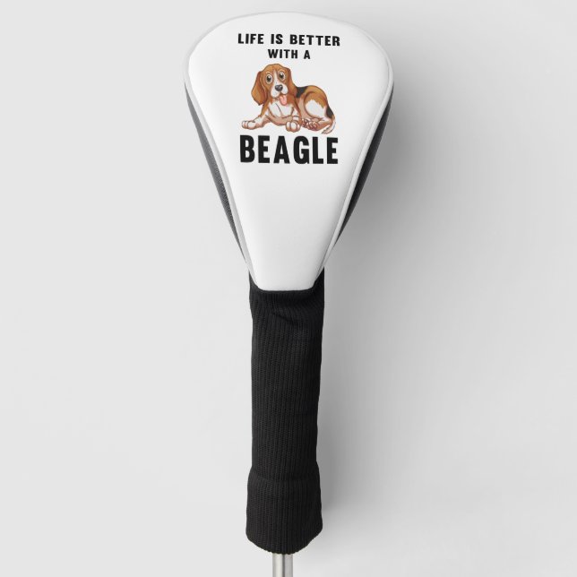 Das Leben ist besser mit einem Beagle Golf Headcover (Vorderseite)