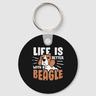 Das Leben ist besser mit einem Beagle Hund Schlüsselanhänger