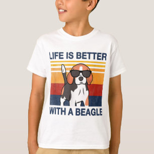 Das Leben ist besser mit einem Beagle Vintagen Hun T-Shirt