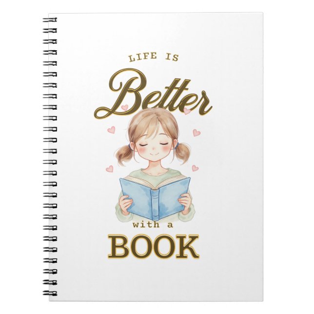 Das Leben ist besser mit einem Buch Spiralblock (Vorderseite)