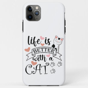 Das Leben ist besser mit einem Cat-Anführungsmotto Case-Mate iPhone Hülle