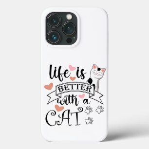 Das Leben ist besser mit einem Cat-Anführungsmotto Case-Mate iPhone Hülle