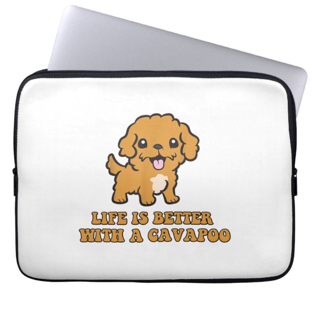 Das Leben ist besser mit einem Cavapoo - Funny Dog Laptopschutzhülle (Vorderseite)