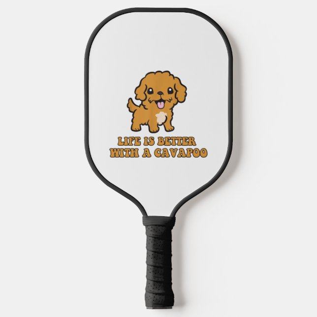 Das Leben ist besser mit einem Cavapoo - Funny Dog Pickleball Schläger (Vorderseite)