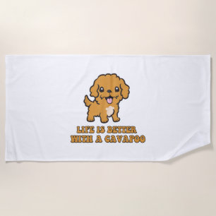 Das Leben ist besser mit einem Cavapoo - Funny Dog Strandtuch