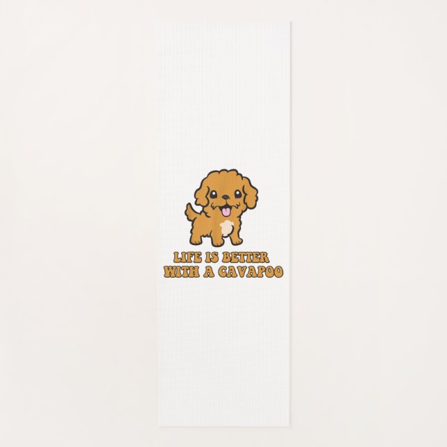 Das Leben ist besser mit einem Cavapoo - Funny Dog Yogamatte (Vorderseite)