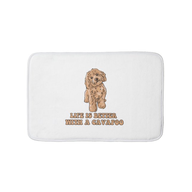 Das Leben ist besser mit einem Cavapoo - Funny Hun Badematte (Vorderseite)