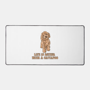 Das Leben ist besser mit einem Cavapoo - Funny Hun Schreibtischunterlage