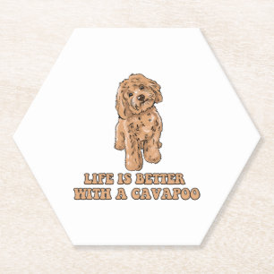 Das Leben ist besser mit einem Cavapoo - Funny Hun Untersetzer
