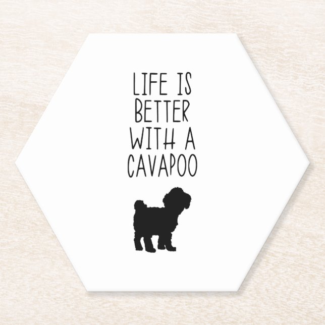 Das Leben ist besser mit einem Cavapoo Untersetzer (Vorderseite)
