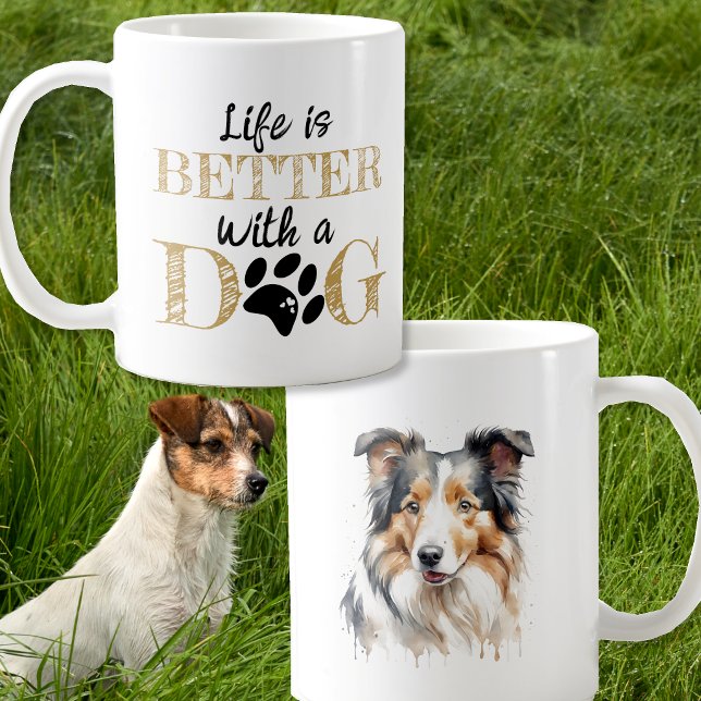 Das Leben ist besser mit einem Collie-Geschenk Kaffeetasse (Von Creator hochgeladen)