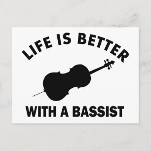 Das Leben ist besser mit einem doppelten Bass Postkarte