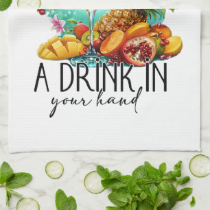 Das Leben ist besser mit einem Drink   Tropischer  Geschirrtuch