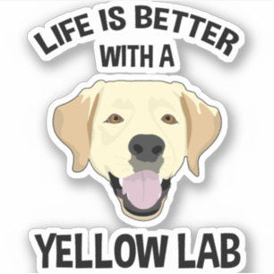 Das Leben ist besser mit einem Gelbe Labrador Aufkleber