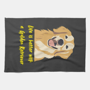 Das Leben ist besser mit einem Golden Retriever � Geschirrtuch