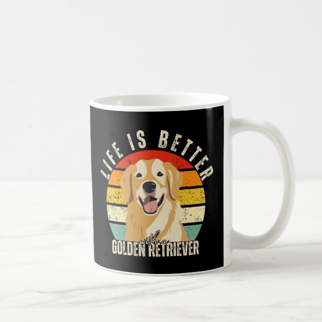 Das Leben ist besser mit einem Golden Retriever, H Kaffeetasse (Rechts)