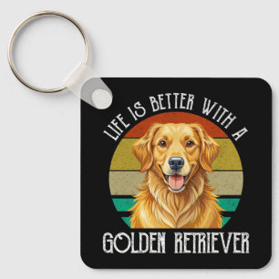 Das Leben ist besser mit einem Golden Retriever Schlüsselanhänger