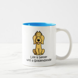Das Leben ist besser mit einem Goldendoodell Zweifarbige Tasse