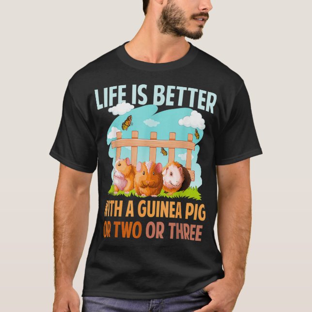 Das Leben ist besser mit einem Guinea-Schweinekopf T-Shirt (Vorderseite)