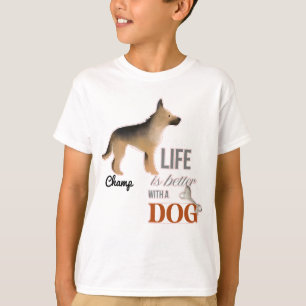"Das Leben ist besser mit einem Hund", der deutsch T-Shirt