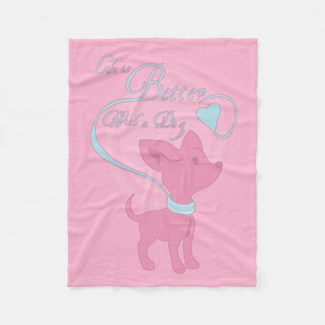 Das Leben ist besser mit einem Hund Fleecedecke (Vorderseite)