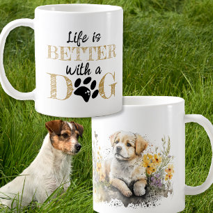 Das Leben ist besser mit einem Hund Labrador-Gesch Kaffeetasse