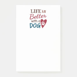 "Das Leben ist besser mit einem Hund" Post-it Klebezettel