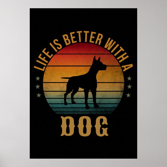 DAS LEBEN IST BESSER MIT EINEM HUND POSTER (Vorne)