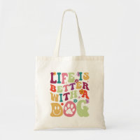 Das Leben ist besser mit einem Hund Retro-Groovy T