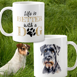 Das Leben ist besser mit einem Hund Riesenschnauze Kaffeetasse