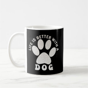 Das Leben ist besser mit einem Hund Silber Texturi Kaffeetasse