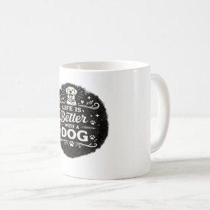 Das Leben ist besser mit einem Hund – Süßes Vintag Kaffeetasse