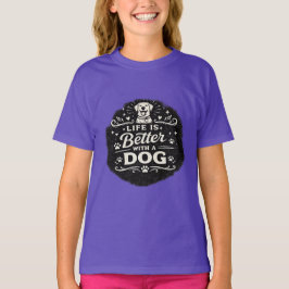 Das Leben ist besser mit einem Hund – Süßes Vintag T-Shirt