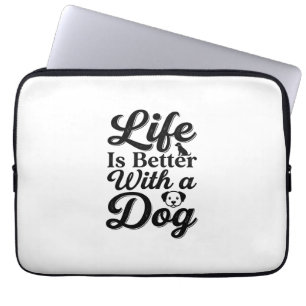 Das Leben ist besser mit einem Hund Vintage Hausti Laptopschutzhülle