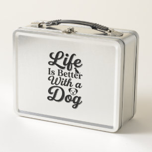 Das Leben ist besser mit einem Hund Vintage Hausti Metall Brotdose