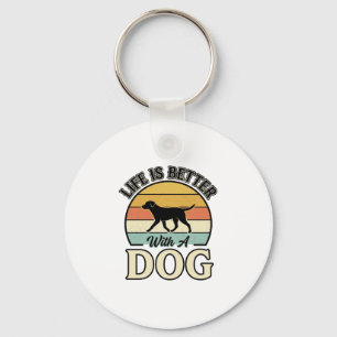 Das Leben ist besser mit einem Hund Vintage-Shirt- Schlüsselanhänger