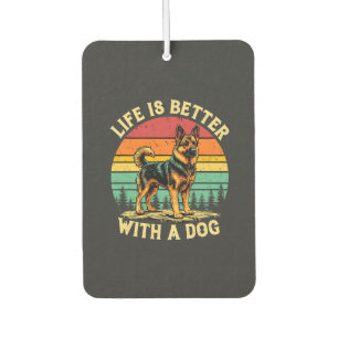 Das Leben ist besser mit einem Hund - Vintage-Sonn Autolufterfrischer