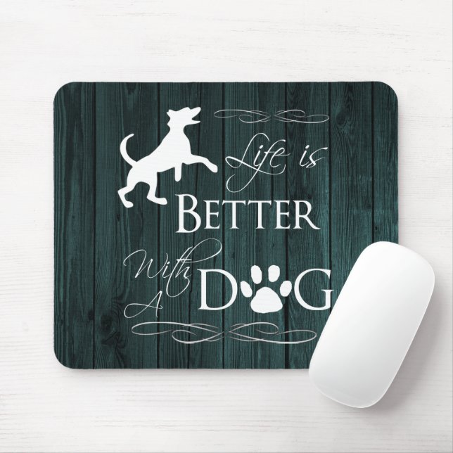 Das Leben ist besser mit einem Hunde-Maus-Pad - Aq Mousepad (Mit Mouse)