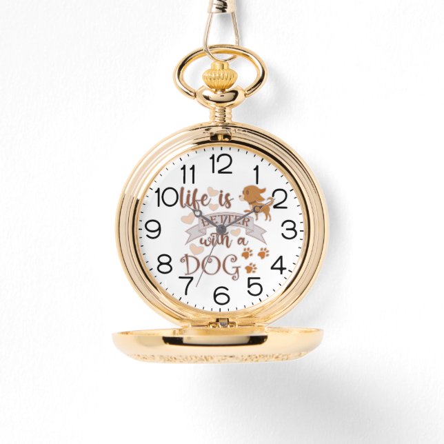 Das Leben ist besser mit einem Hundeschokolade wit Armbanduhr (Vorderseite)