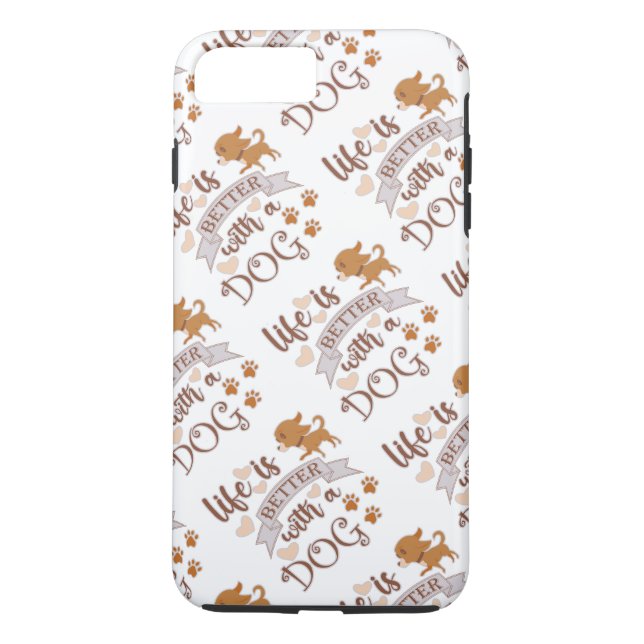 Das Leben ist besser mit einem Hundeschokolade wit Case-Mate iPhone Hülle (Rückseite)